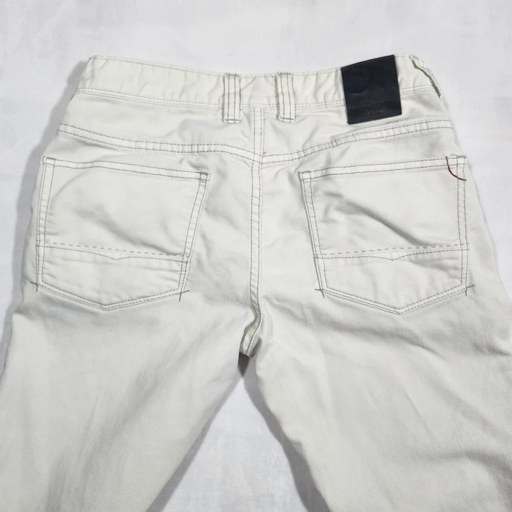 Tommy‎ Bahama Baja Coast Jeans Mens 30x30 Off White Cotton Blend Straight Casual